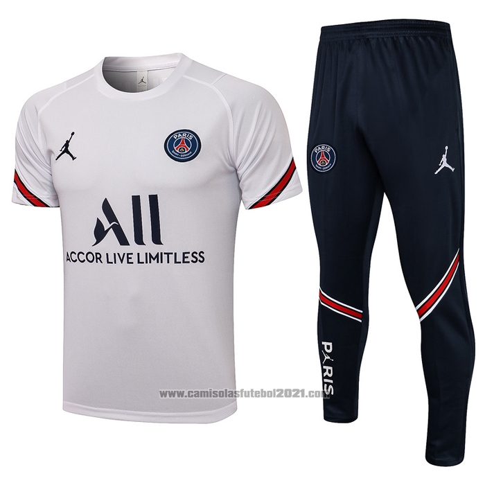 Fato de Treino Paris Saint-Germain Manga Curta 2021-2022 Branco